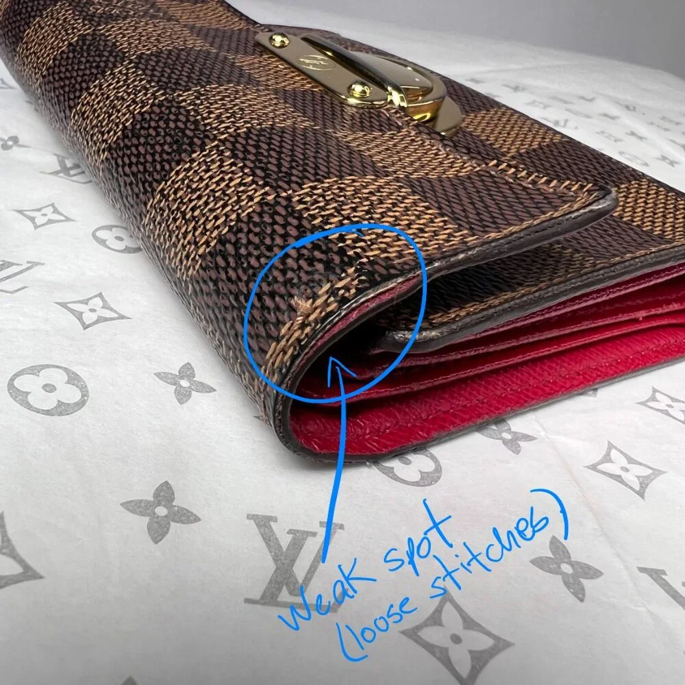 VTG LOUIS VUITTON Portefeuil‎ Koala Ebene Brown Trifold Wallet Brown